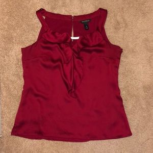 White House Black Market Red Silky Blouse